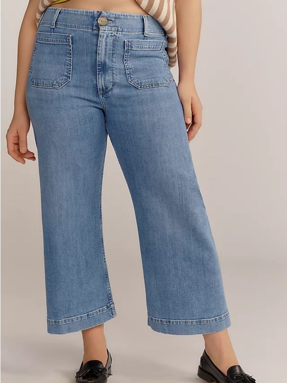 Anthropologie Maeve The Colette High-Rise Wide-Leg Cropped Jeans Size 22W